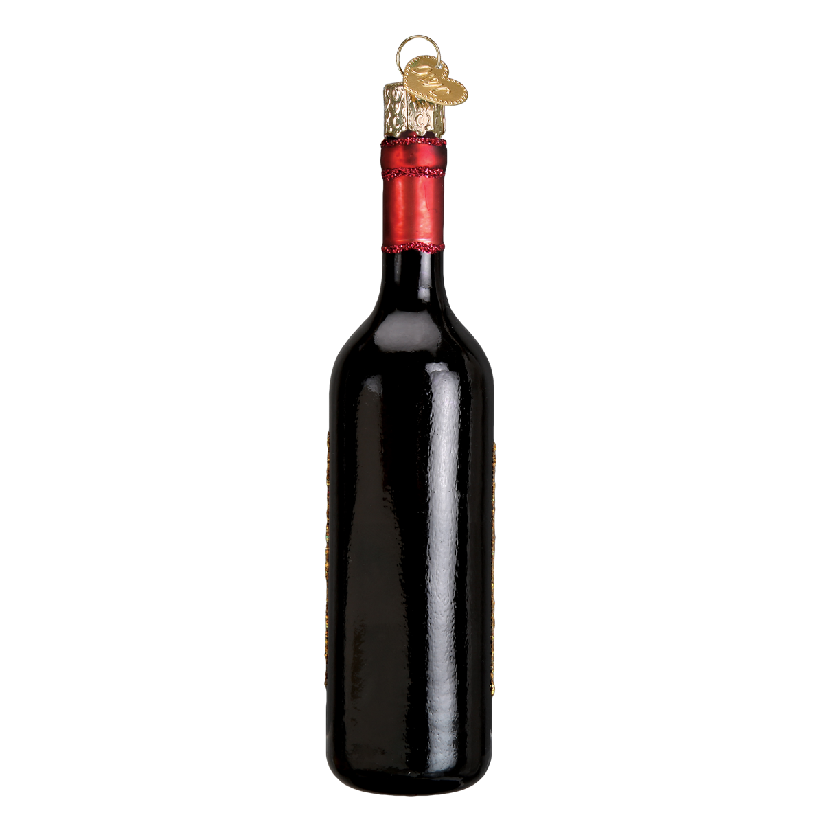 Red Wine Bottle Glass Ornament
