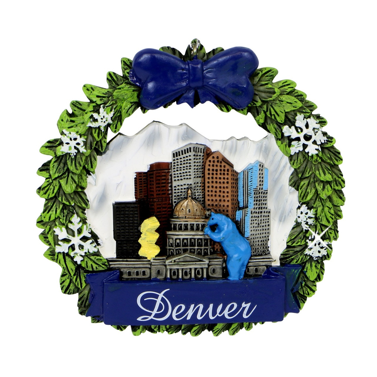Denver Colorado Christmas Ornament Wreath - Thumbnail 2