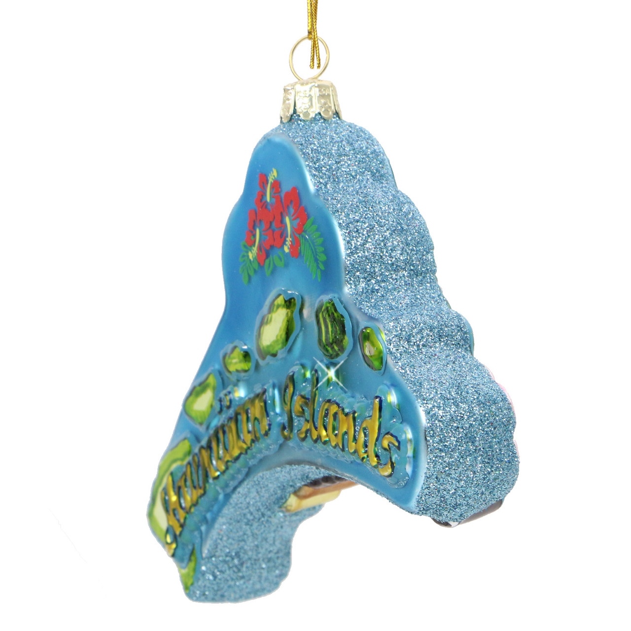 Hawaii Christmas Ornament Islands Glass 5 Inches