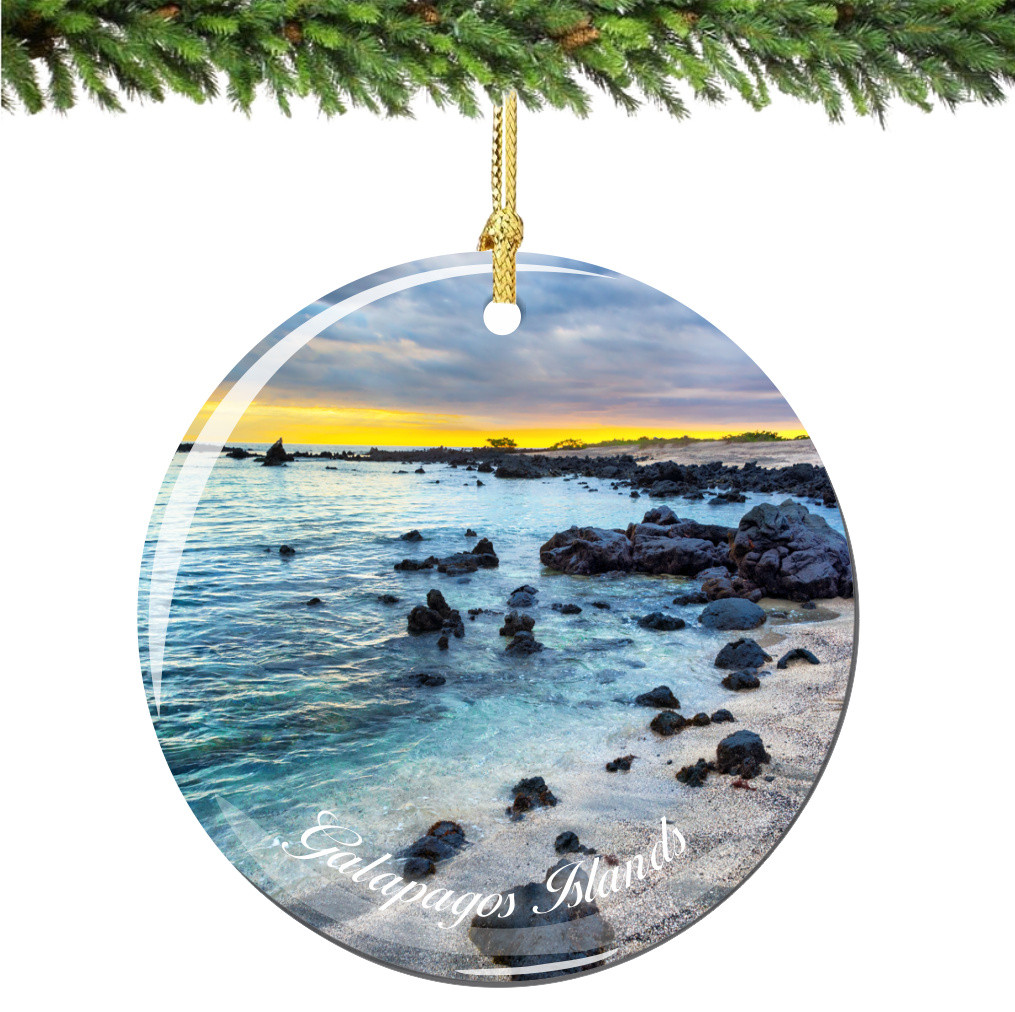 Galapagos Islands Christmas Ornament Porcelain Double Sided