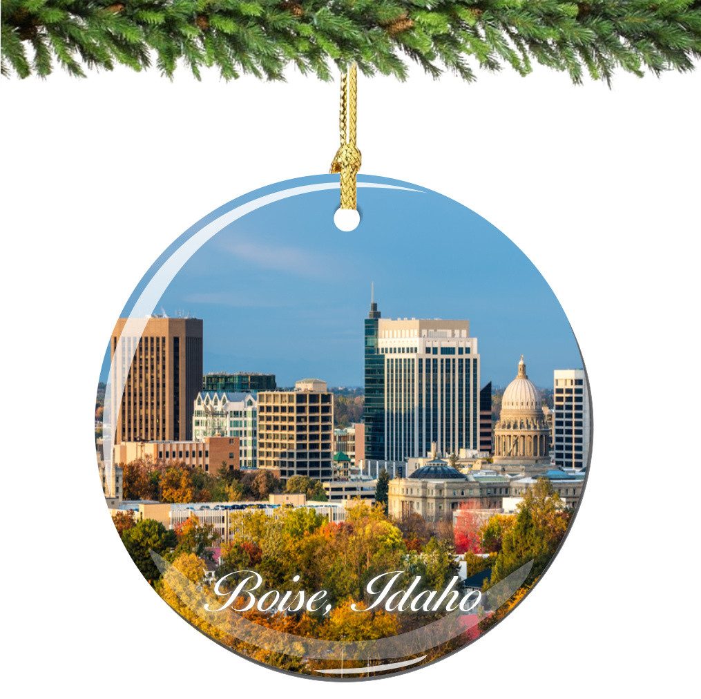 Boise Idaho Christmas Ornament Porcelain Double Sided - Thumbnail 2