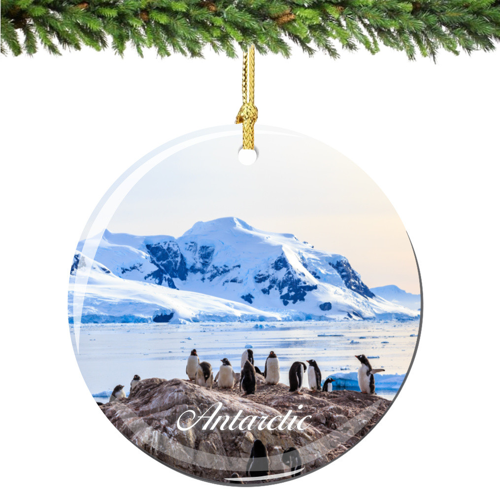 Antarctic Christmas Ornament Porcelain Double Sided - Thumbnail 2