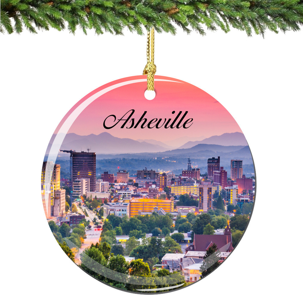 Asheville North Carolina Christmas Ornament Porcelain