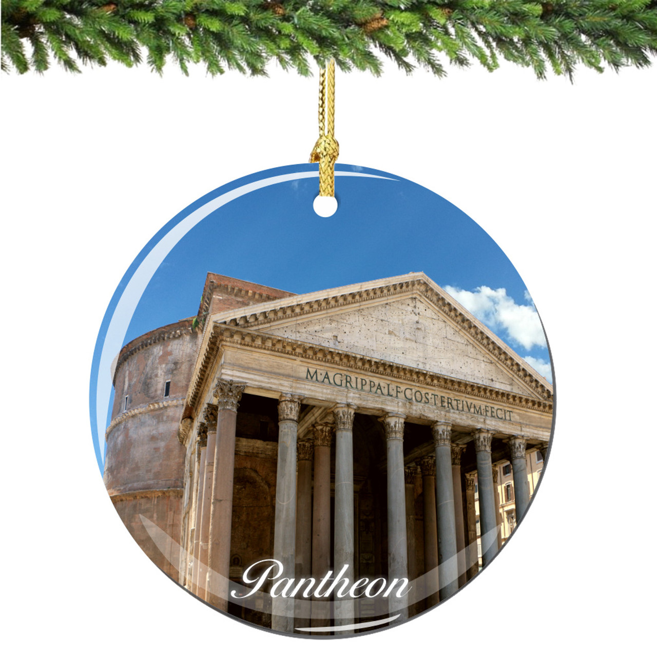 Roman Pantheon Christmas Ornament Porcelain - Thumbnail 3