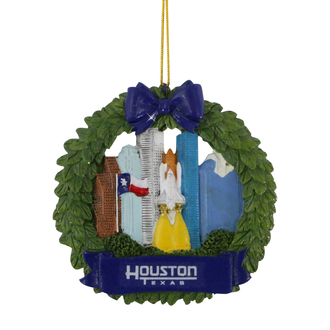 Houston Christmas Ornament Wreath - Thumbnail 2