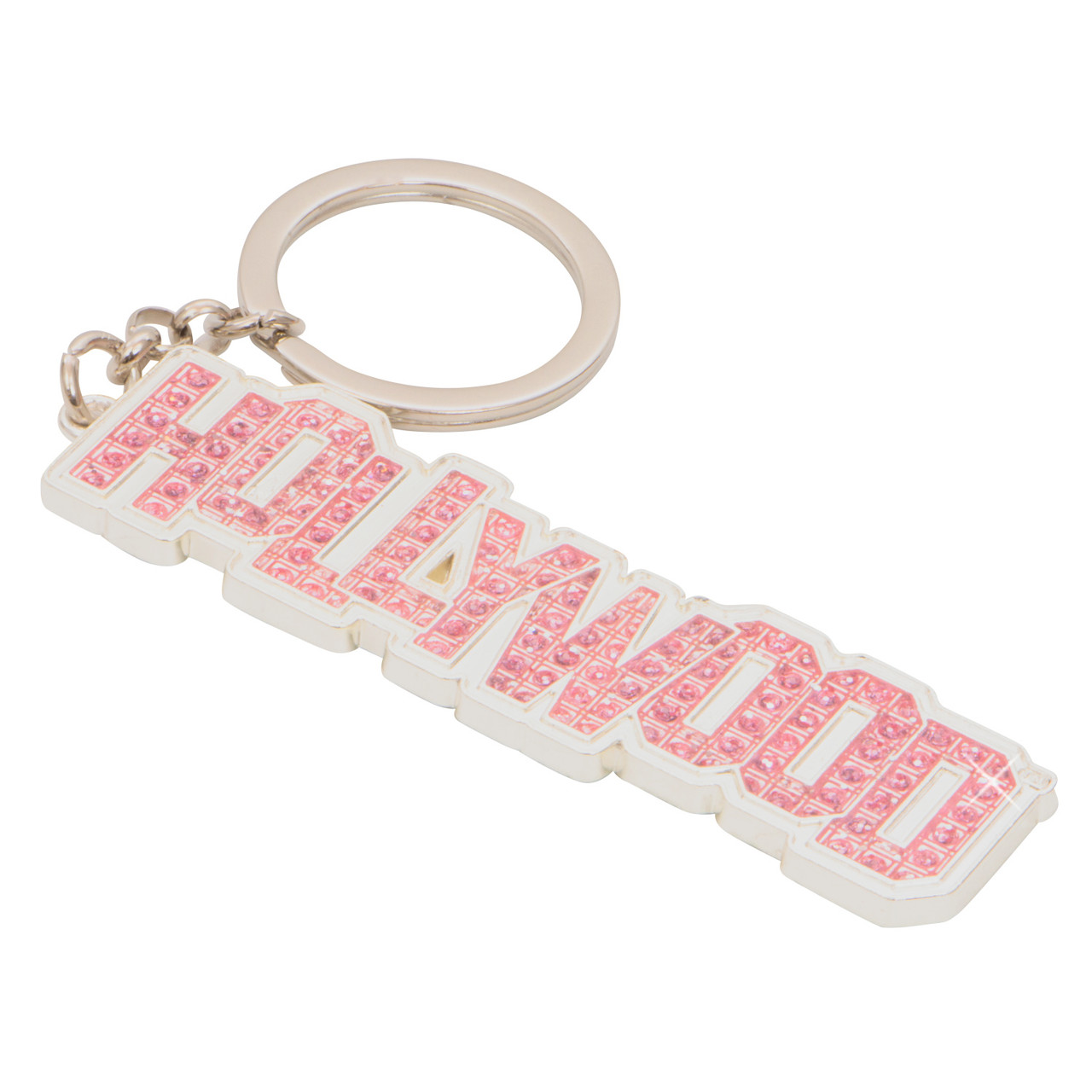 Hot Pink Glitter Bokeh Monogram Keychain