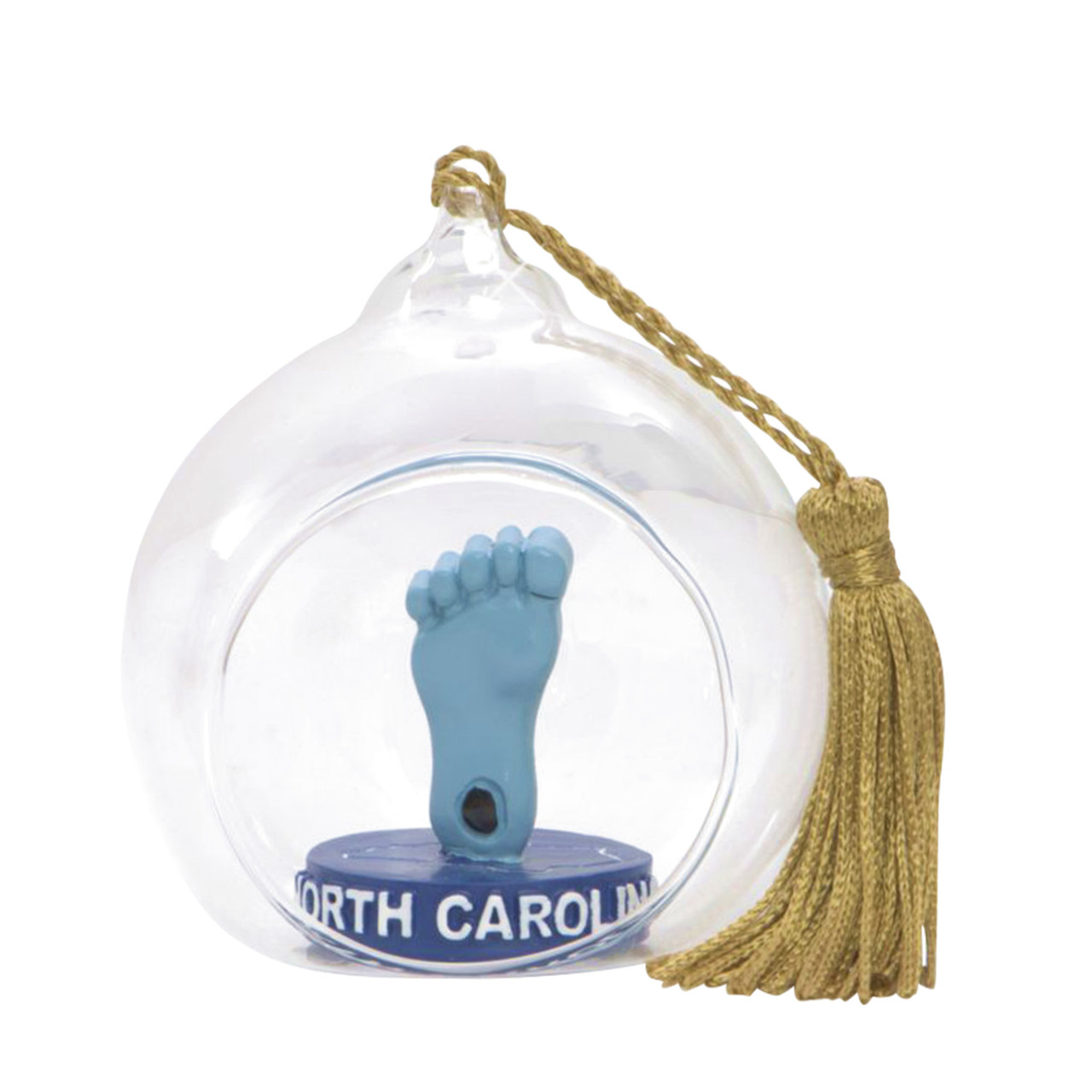 Mini North Carolina Christmas Ornament Open Glass Ball