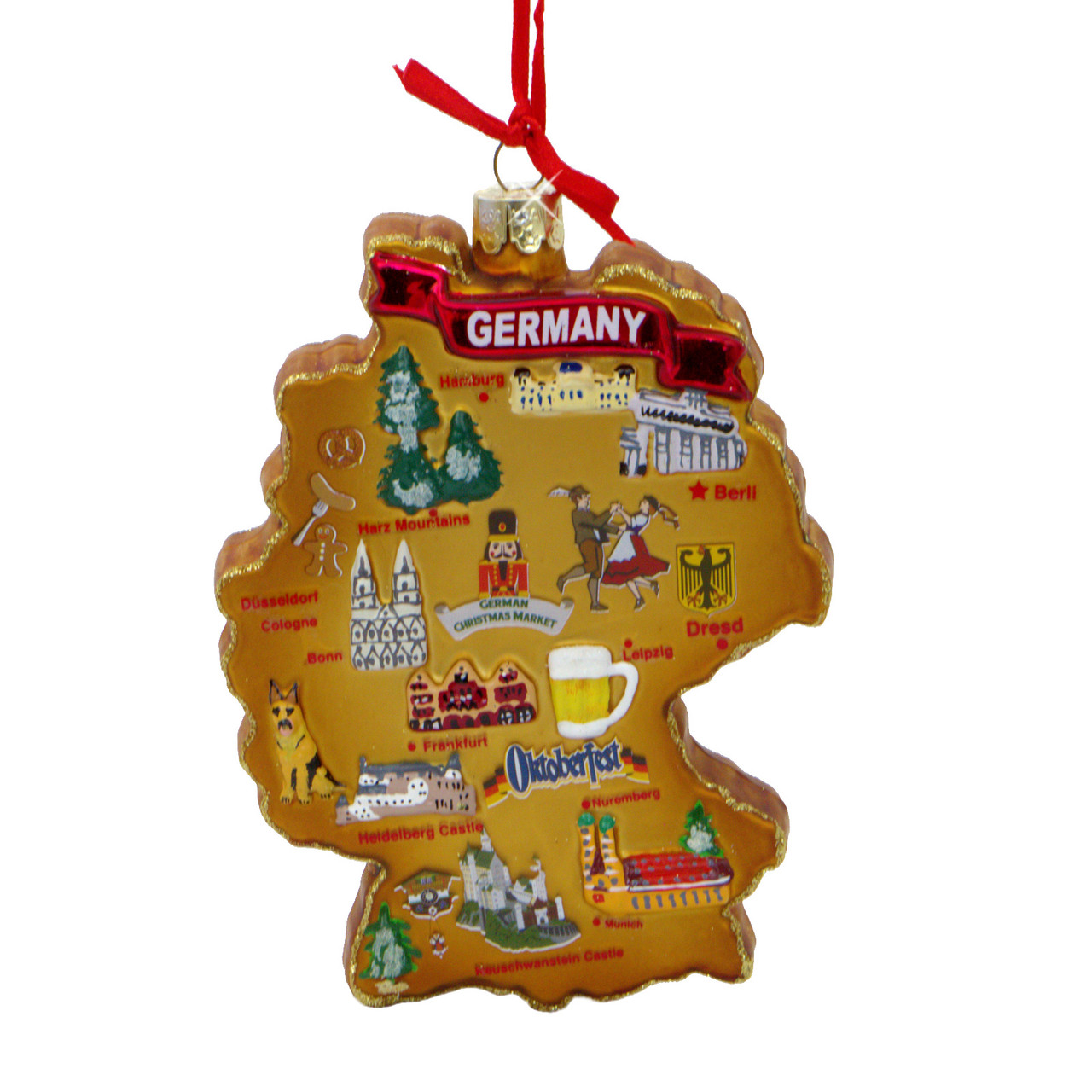 Germany Christmas Ornament Country Landmarks Glass - Thumbnail 4