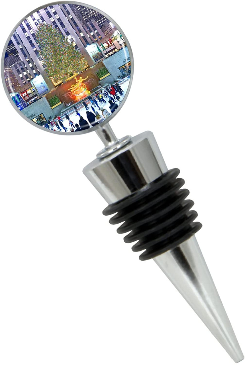 CitySouvenirs Rockefeller Center Tree Wine Bottle Stopper