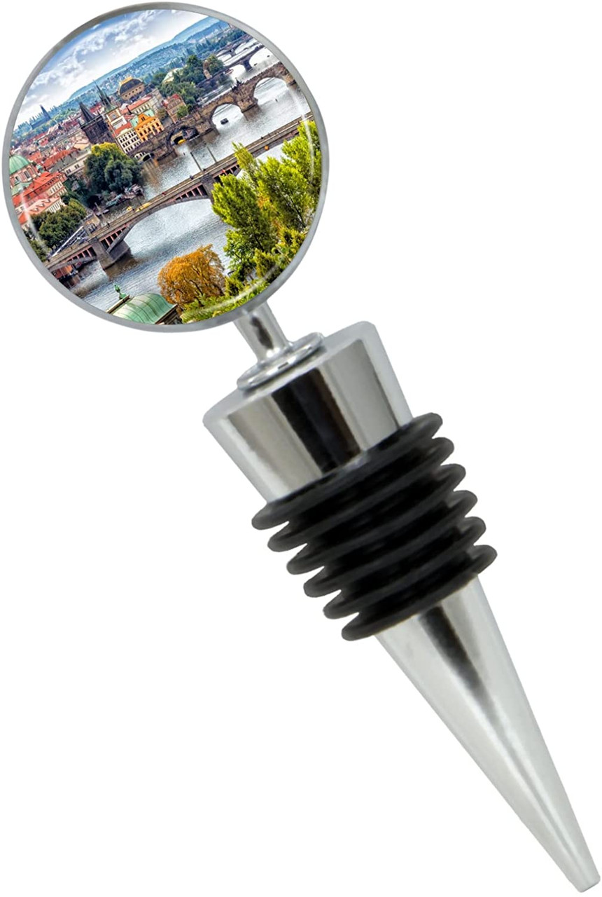 Prague Czech Republic Wine Bottle Stopper in Gift Box - Thumbnail 2