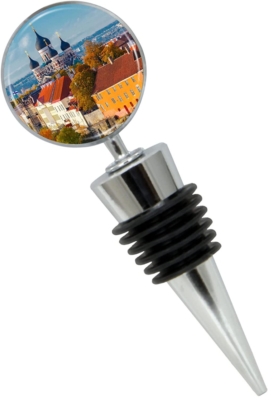 Tallinn Estonia Wine Bottle Stopper in Gift Box - Thumbnail 2