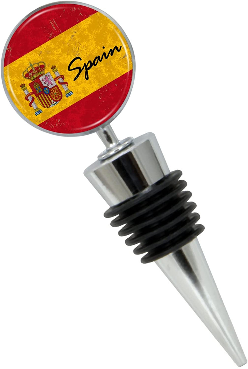 Spain Flag and Shield Wine Bottle Stopper in Gift Box