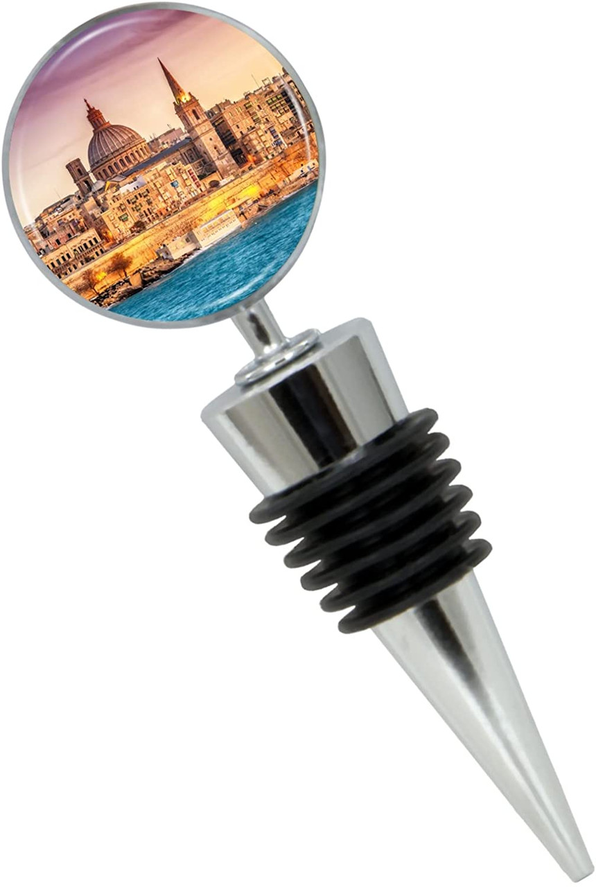 Valletta Malta Wine Bottle Stopper in Gift Box - Thumbnail 4