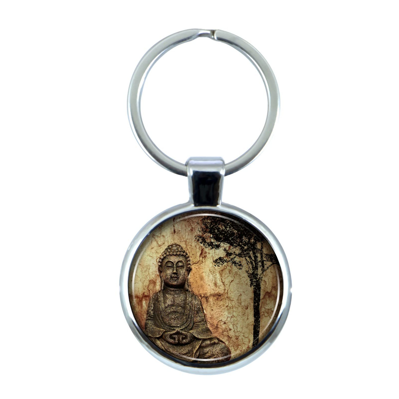 Buddha and Tree Keychain