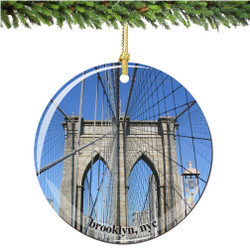Porcelain Brooklyn Bridge Christmas Ornament