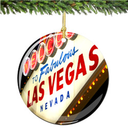 Porcelain Las Vegas Christmas Ornament