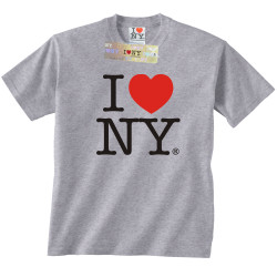 Gray I Love NY t-shirts from New York City I Love NY Souvenir Store
