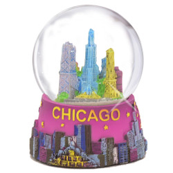 Colorful Chicago Snow Globe, Skyline