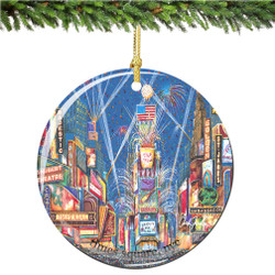 Chuck Fischer's Times Square Porcelain Christmas Ornament