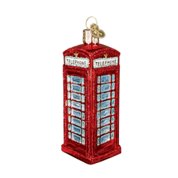 British Phone Booth Glass Ornament