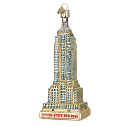 Gold Empire State Building Glass Ornament