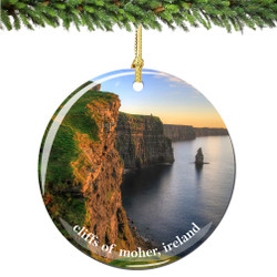 Cliffs of Moher Ireland Christmas Ornament Porcelain Double Sided