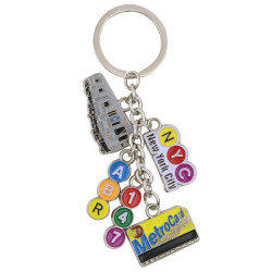 Metal New York City Subway Key Chain 5 Charms