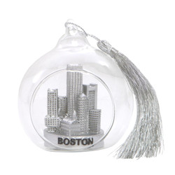Boston Christmas Ornament Glass Ball