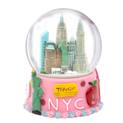 Pink New York City Snow Globe