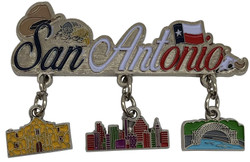 San Antonio Magnet w/ 3 Charms 3in