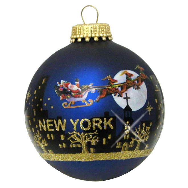 Santa Claus Christmas NYC Skyline Ornament