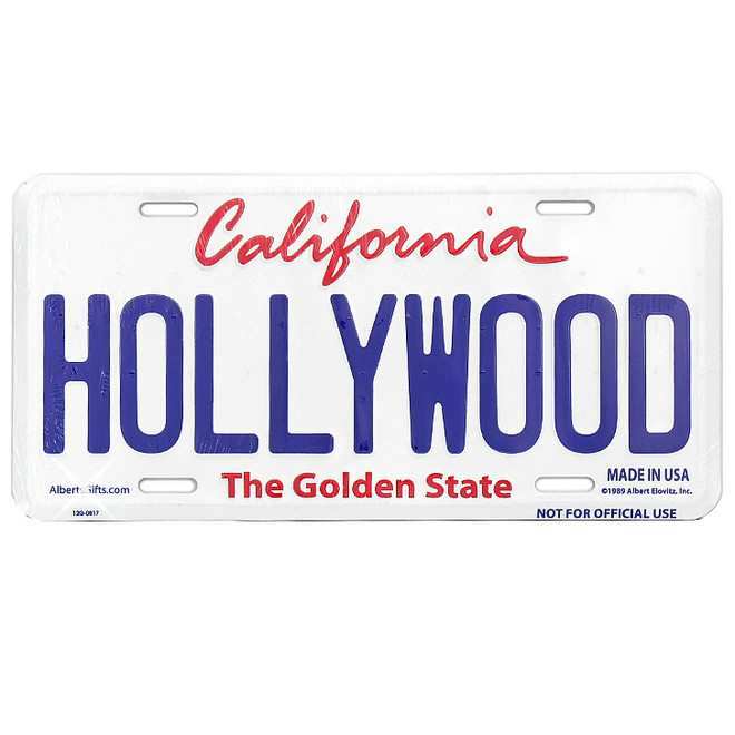 Souvenir Hollywood California license plates from The Golden State