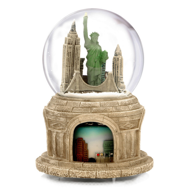 Rotating NYC Skyline Snow Globe