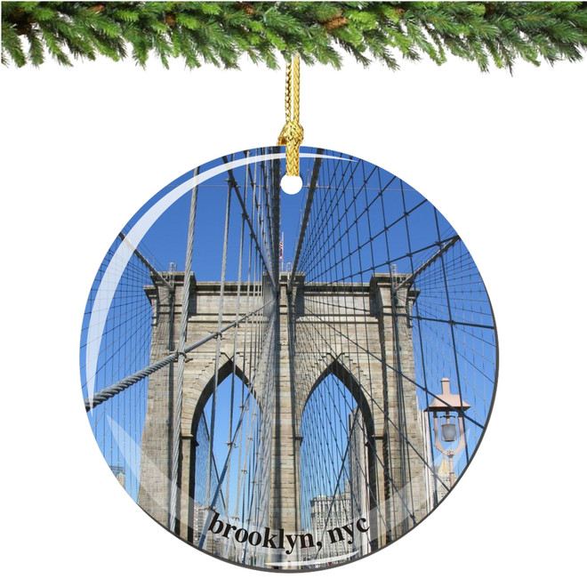 Brooklyn Bridge Porcelain Christmas Ornament - Thumbnail 2