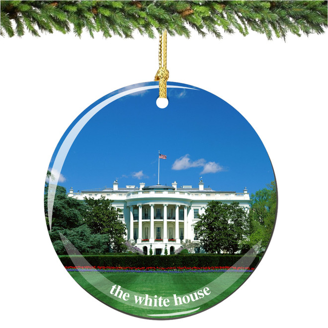 White House Porcelain Christmas Ornament - Thumbnail 3