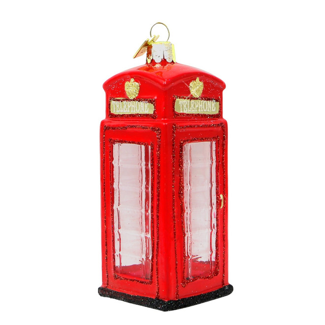 London Telephone Booth Glass Ornament