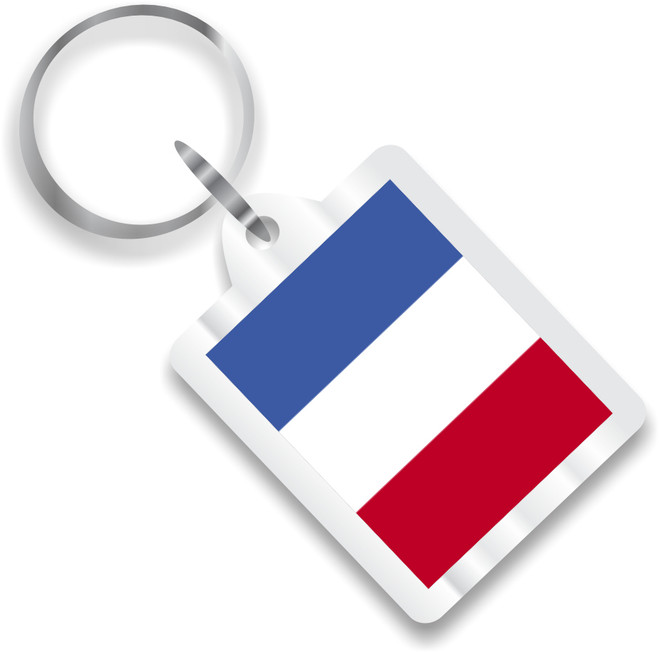 French Flag Plastic Key Chain