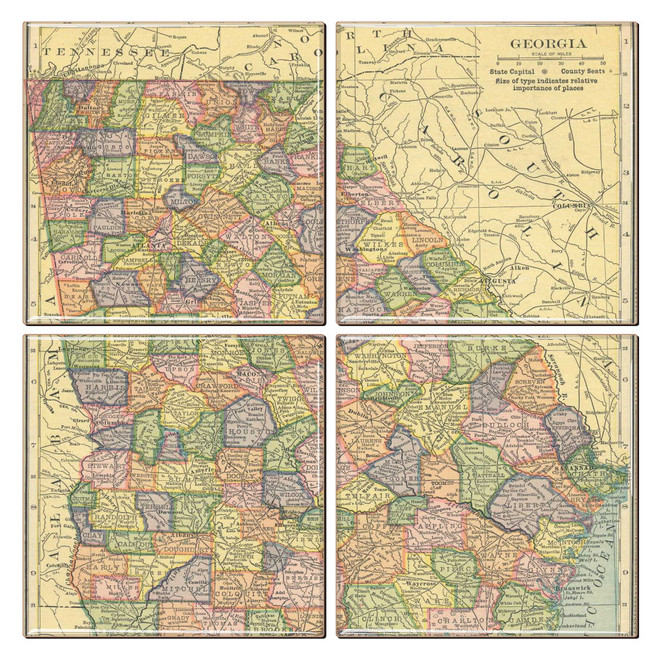 Georgia Map Coaster Set of 4