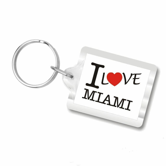I Love Miami Plastic Key Chain
