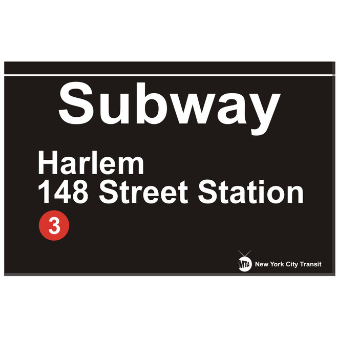 Replica Harlem 148th Street Station Subway Sign