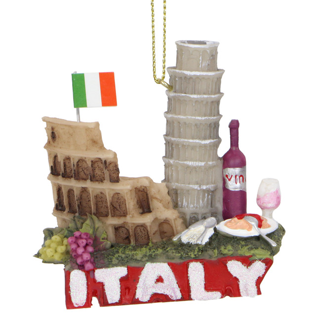 Italy Icons and Landmarks Christmas Ornament