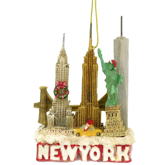 New York City Skyline Landmarks Christmas Ornament - Thumbnail 3