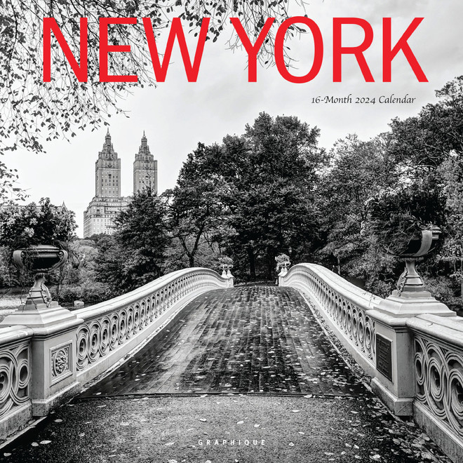 2024 New York City Calendar, Black and White Wall Calendar