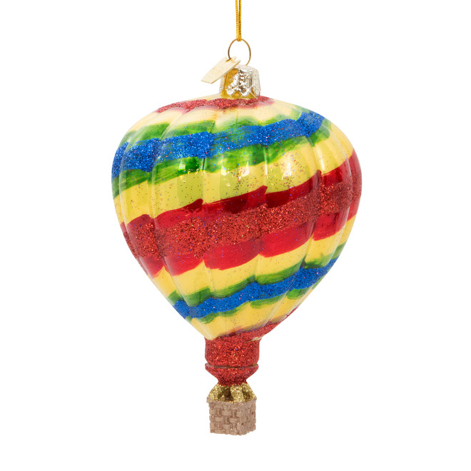 Glass Hot Air Balloon Christmas Ornament - Thumbnail 2