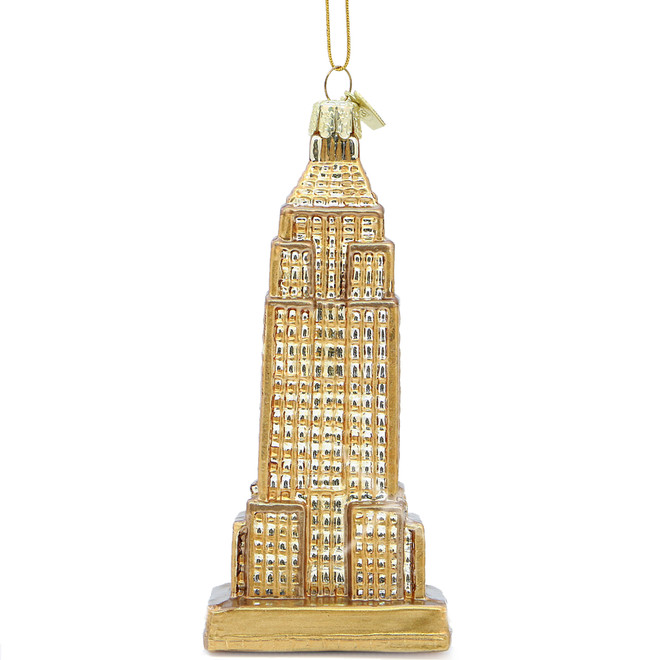 Golden Empire State Building Christmas Ornament Glass