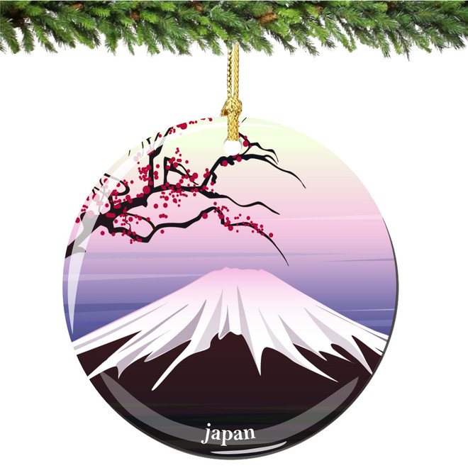 Japan Mount Fuji Porcelain Christmas Ornament - Thumbnail 4