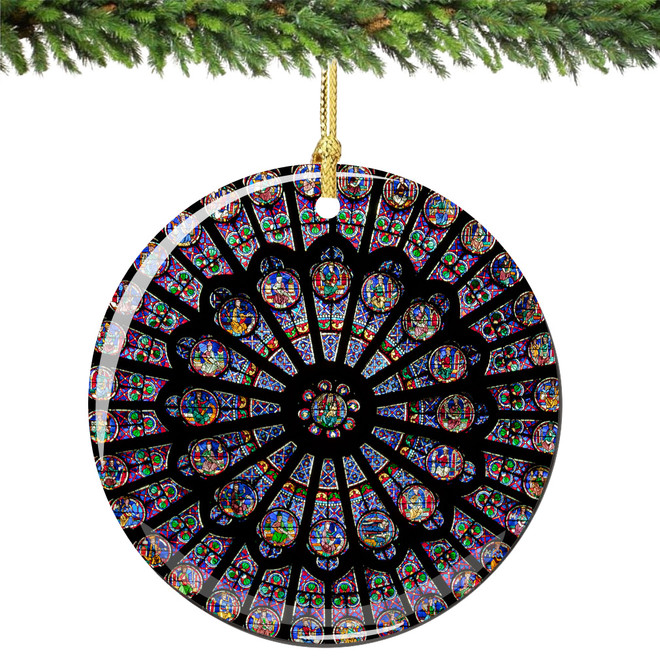 Notre Dame Cathedral Porcelain Christmas Ornament - Thumbnail 2