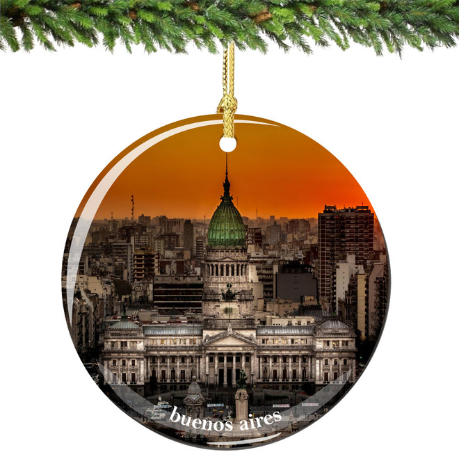 Buenos Aires Porcelain Christmas Ornament - Thumbnail 2