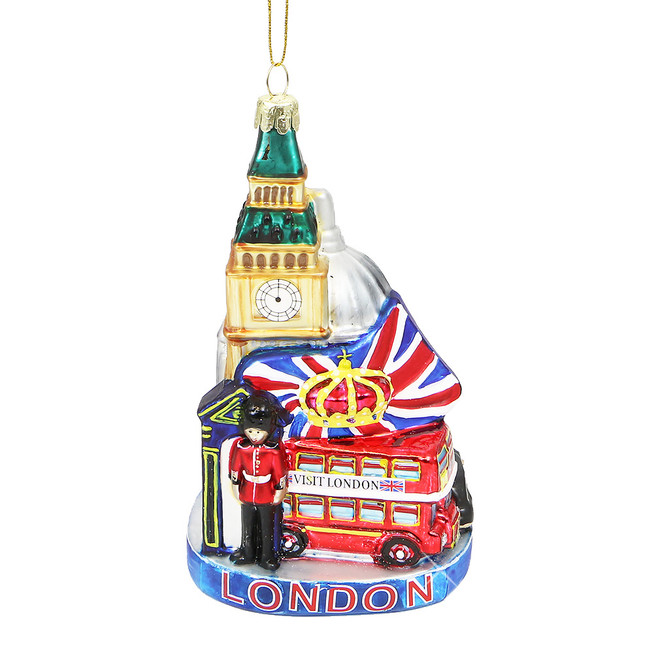 London Landmarks Glass Ornament