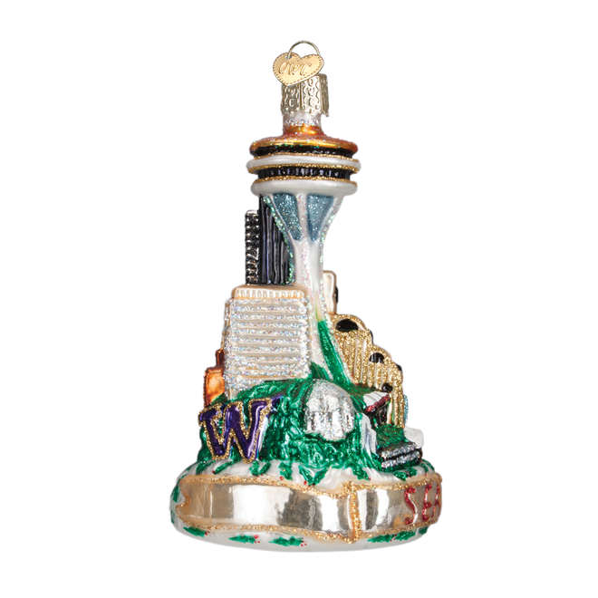 Seattle Landmarks Glass Ornament